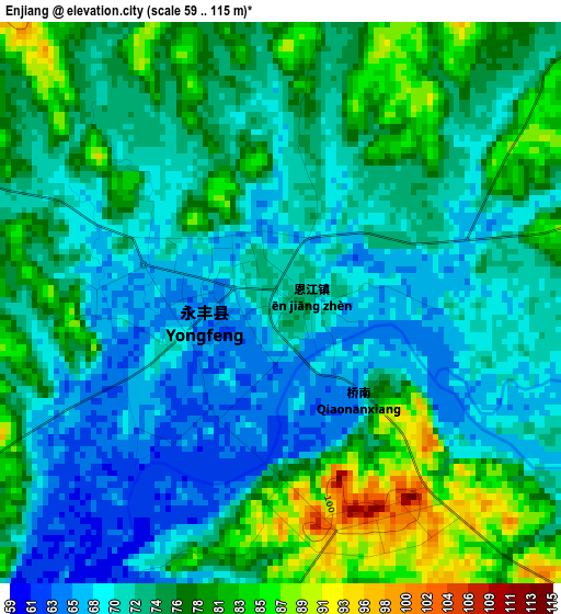 Enjiang elevation map