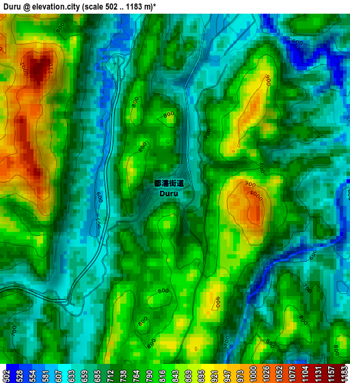 Duru elevation map