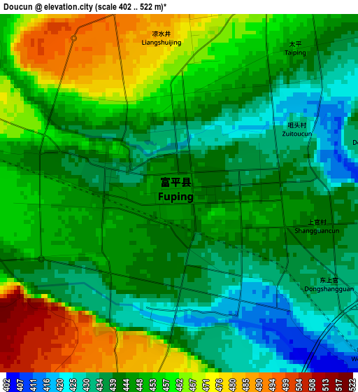 Doucun elevation map