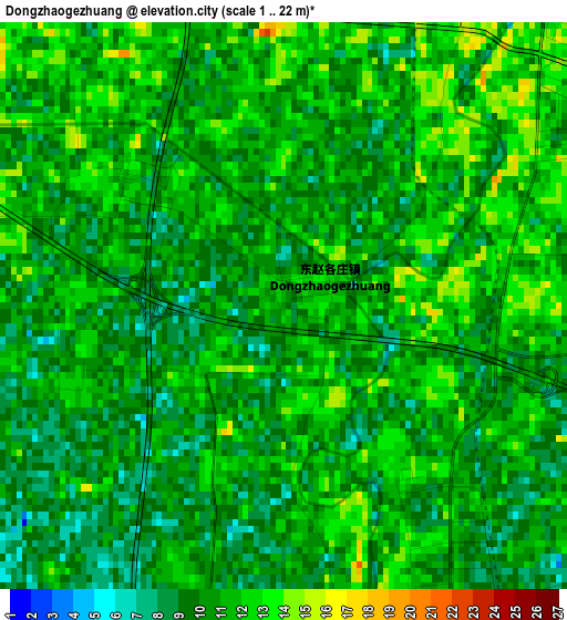 Dongzhaogezhuang elevation map