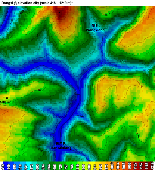 Dongxi elevation map