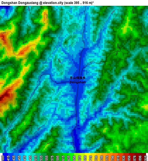 Dongshan Dongzuxiang elevation map