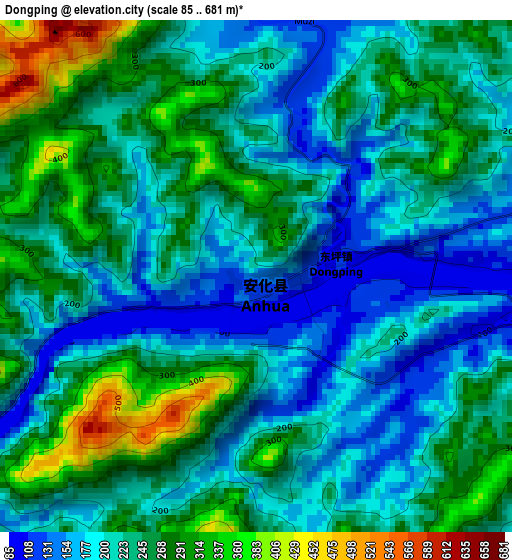 Dongping elevation map