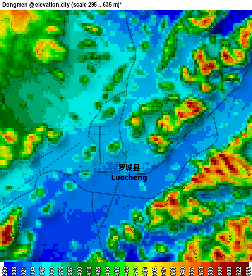 Dongmen elevation map