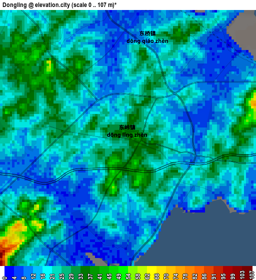 Dongling elevation map