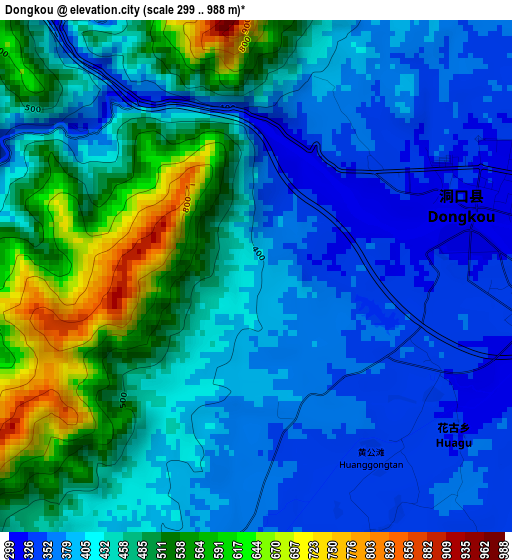 Dongkou elevation map