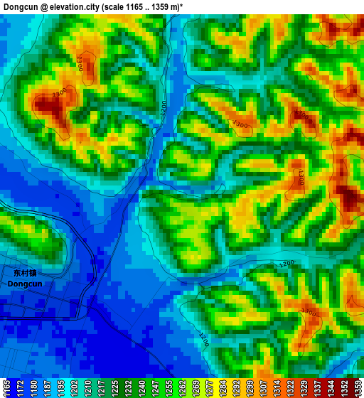 Dongcun elevation map