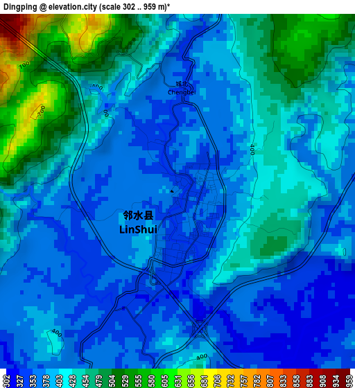 Dingping elevation map