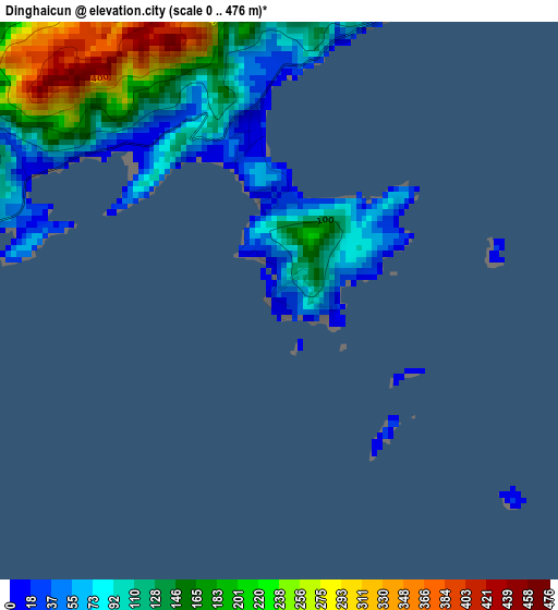 Dinghaicun elevation map