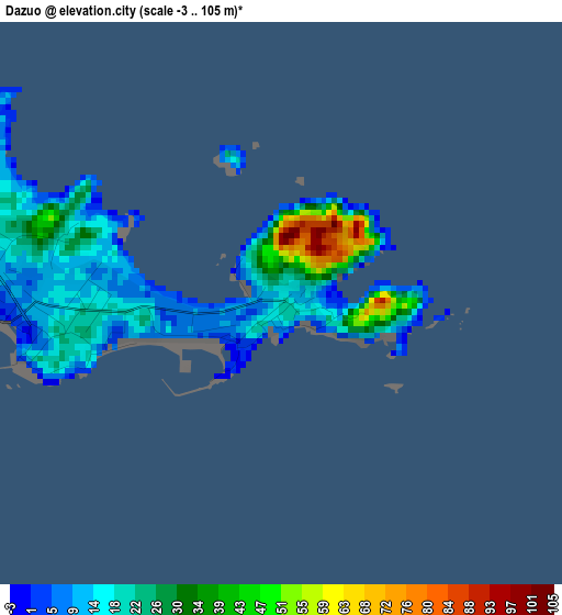 Dazuo elevation map