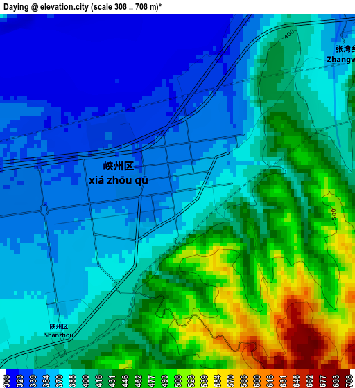 Daying elevation map