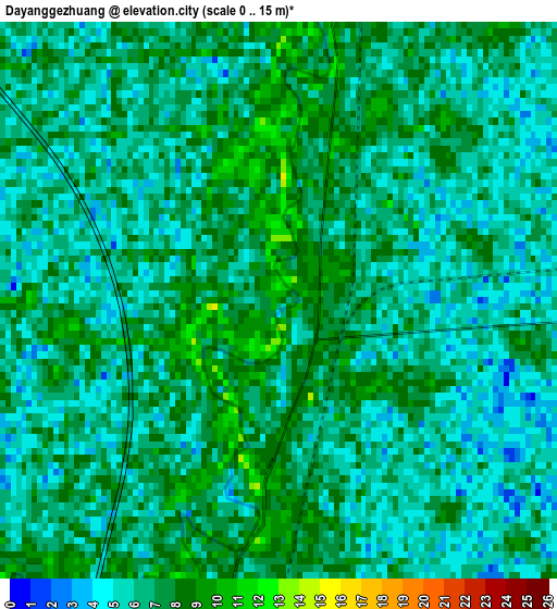 Dayanggezhuang elevation map