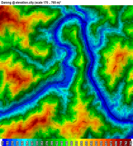 Darong elevation map
