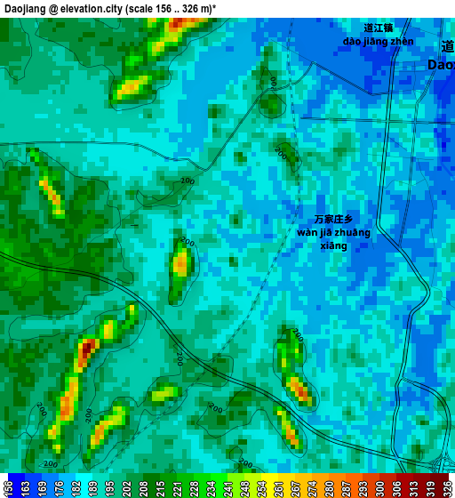 Daojiang elevation map