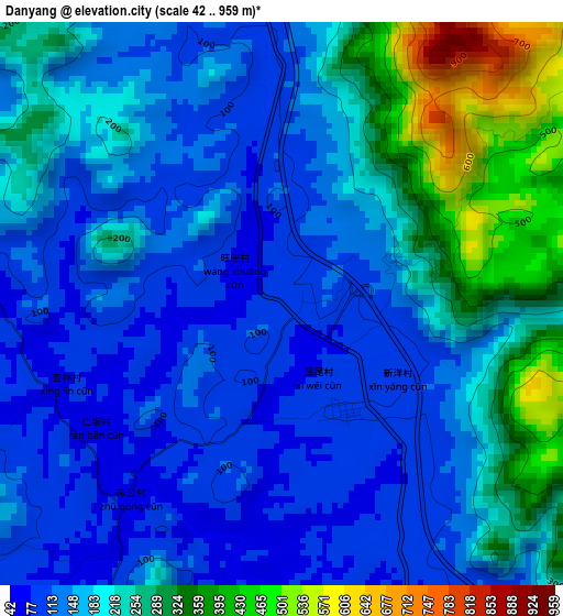 Danyang elevation map