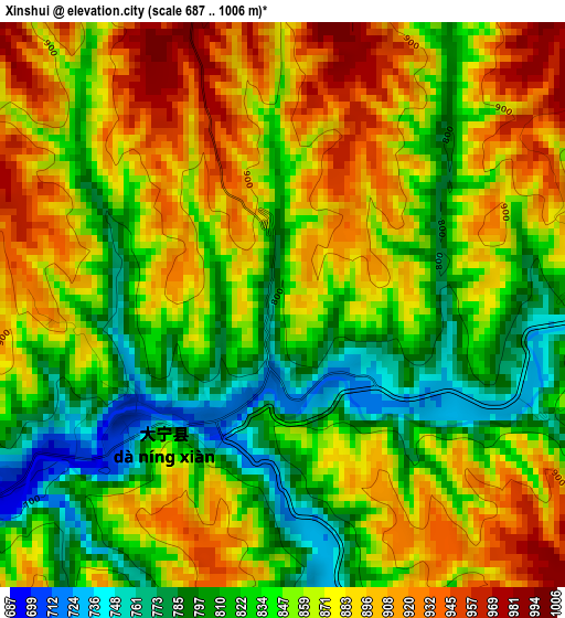 Xinshui elevation map