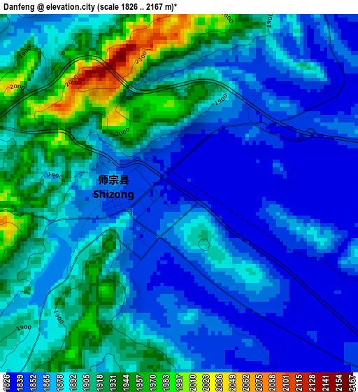 Danfeng elevation map