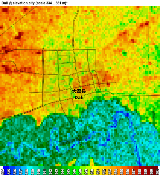 Dali elevation map