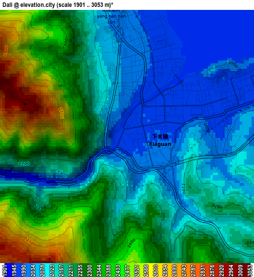 Dali elevation map