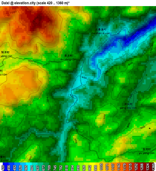 Daixi elevation map