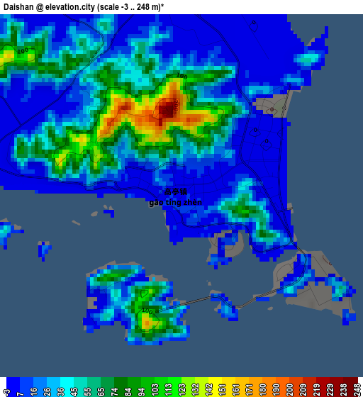 Daishan elevation map