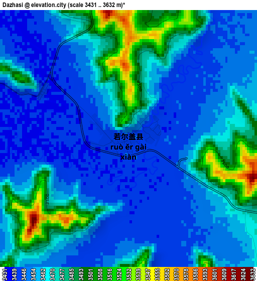 Dazhasi elevation map