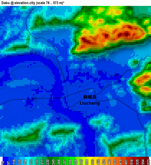 Dabu elevation map