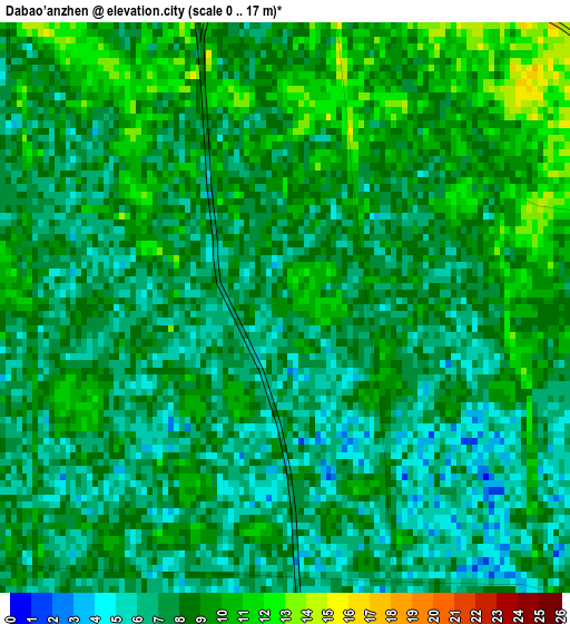 Dabao’anzhen elevation map