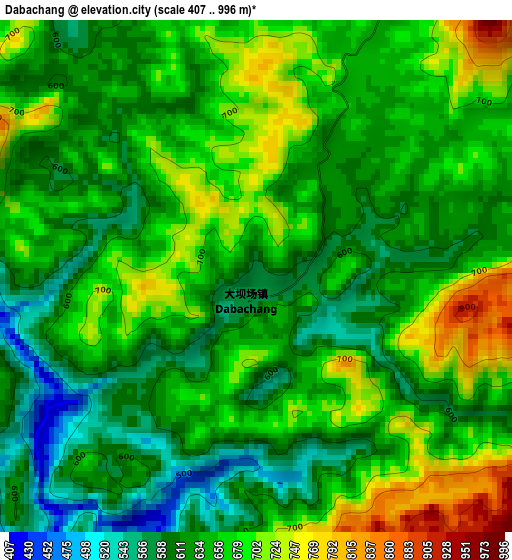 Dabachang elevation map