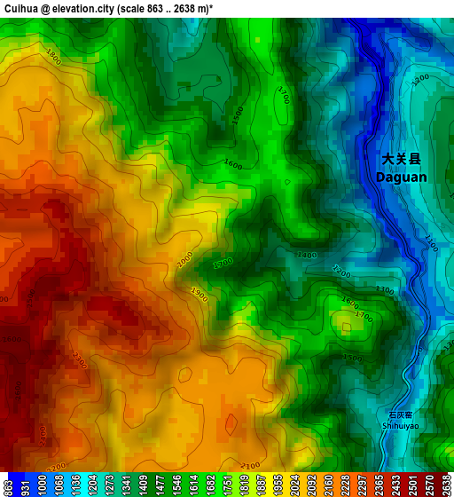 Cuihua elevation map