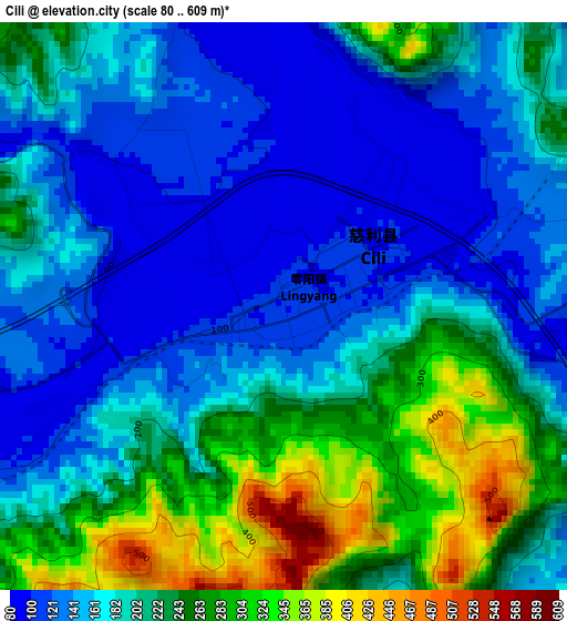 Cili elevation map