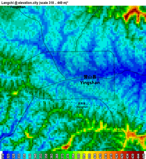 Langchi elevation map