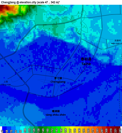 Chengjiang elevation map