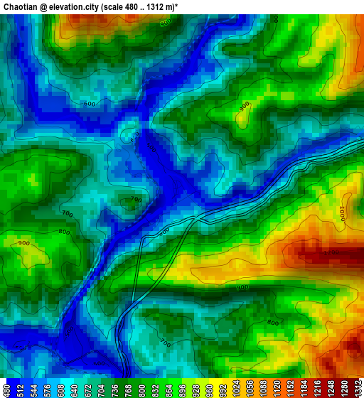 Chaotian elevation map