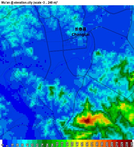 Wu’an elevation map