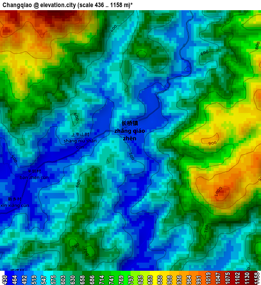 Changqiao elevation map