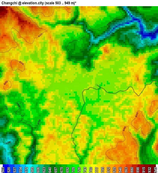 Changchi elevation map