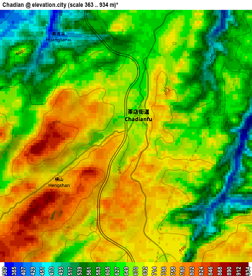 Chadian elevation map