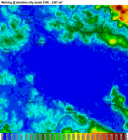 Weining elevation map