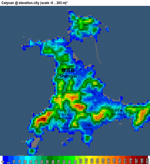 Caiyuan elevation map