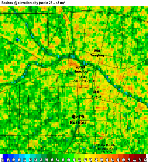 Bozhou elevation map