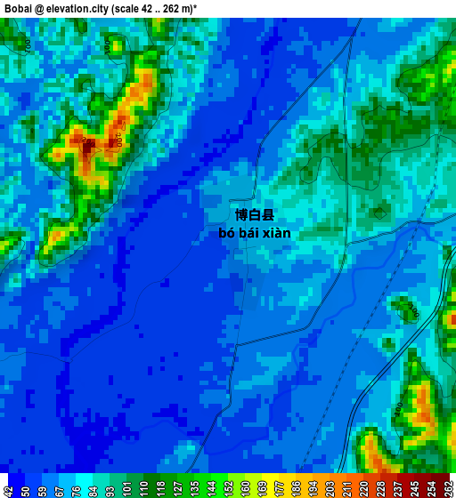 Bobai elevation map