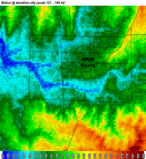 Bishui elevation map