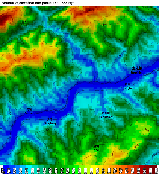 Benchu elevation map