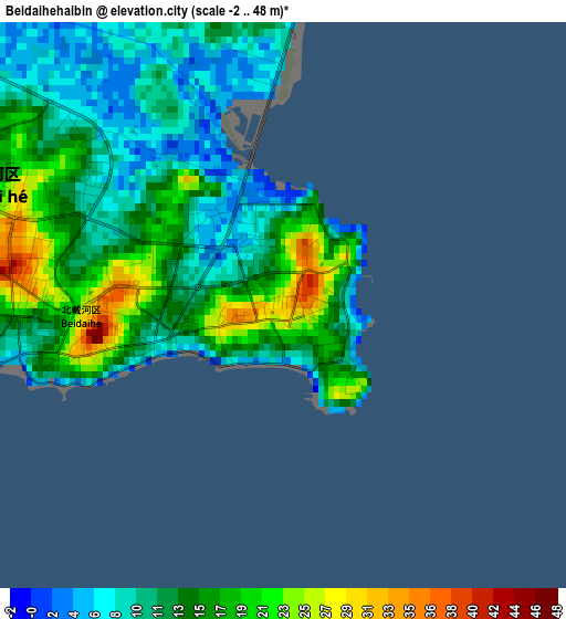 Beidaihehaibin elevation map