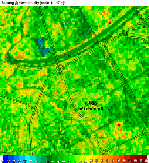 Beicang elevation map