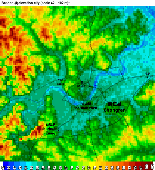 Bashan elevation map