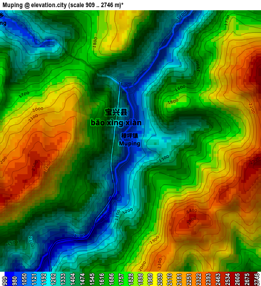 Muping elevation map