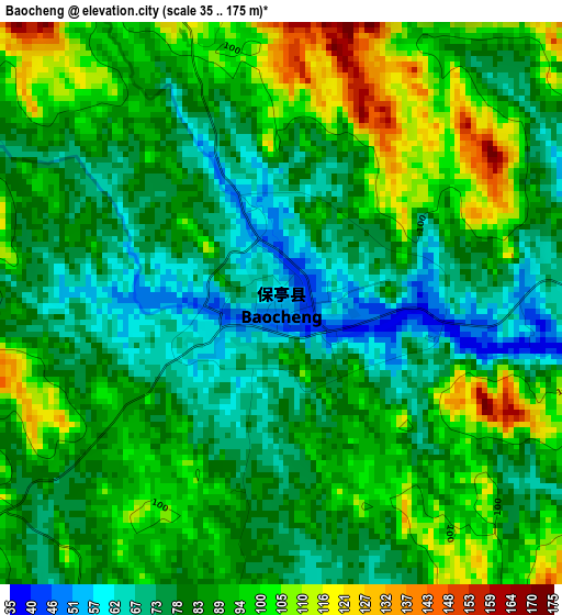 Baocheng elevation map