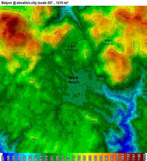 Baiyun elevation map